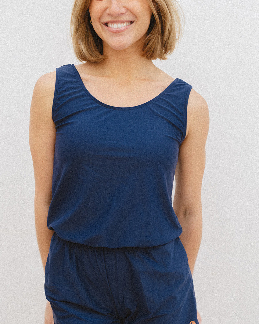sage swim romper - FINAL SALE
