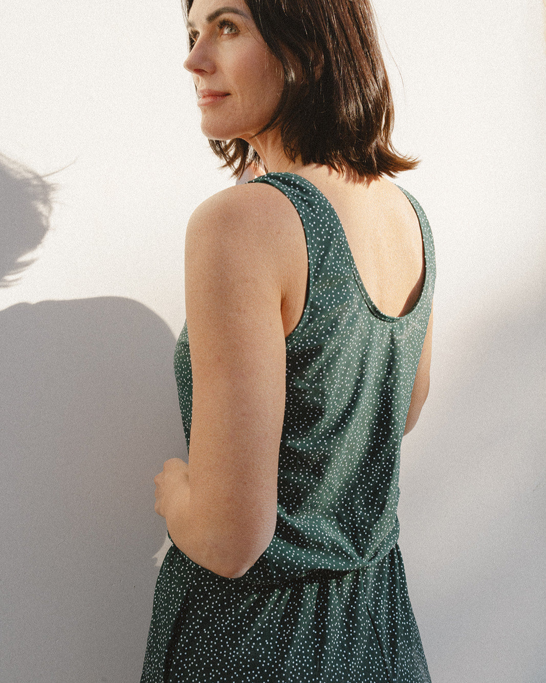 sage swim romper - FINAL SALE