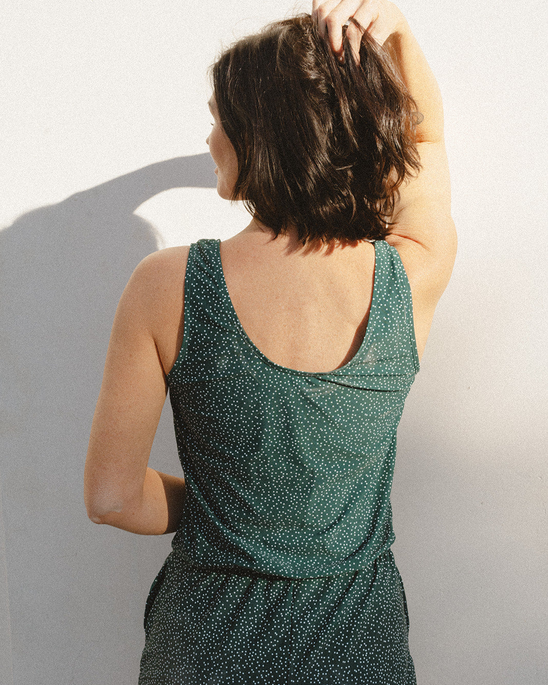 sage swim romper - FINAL SALE