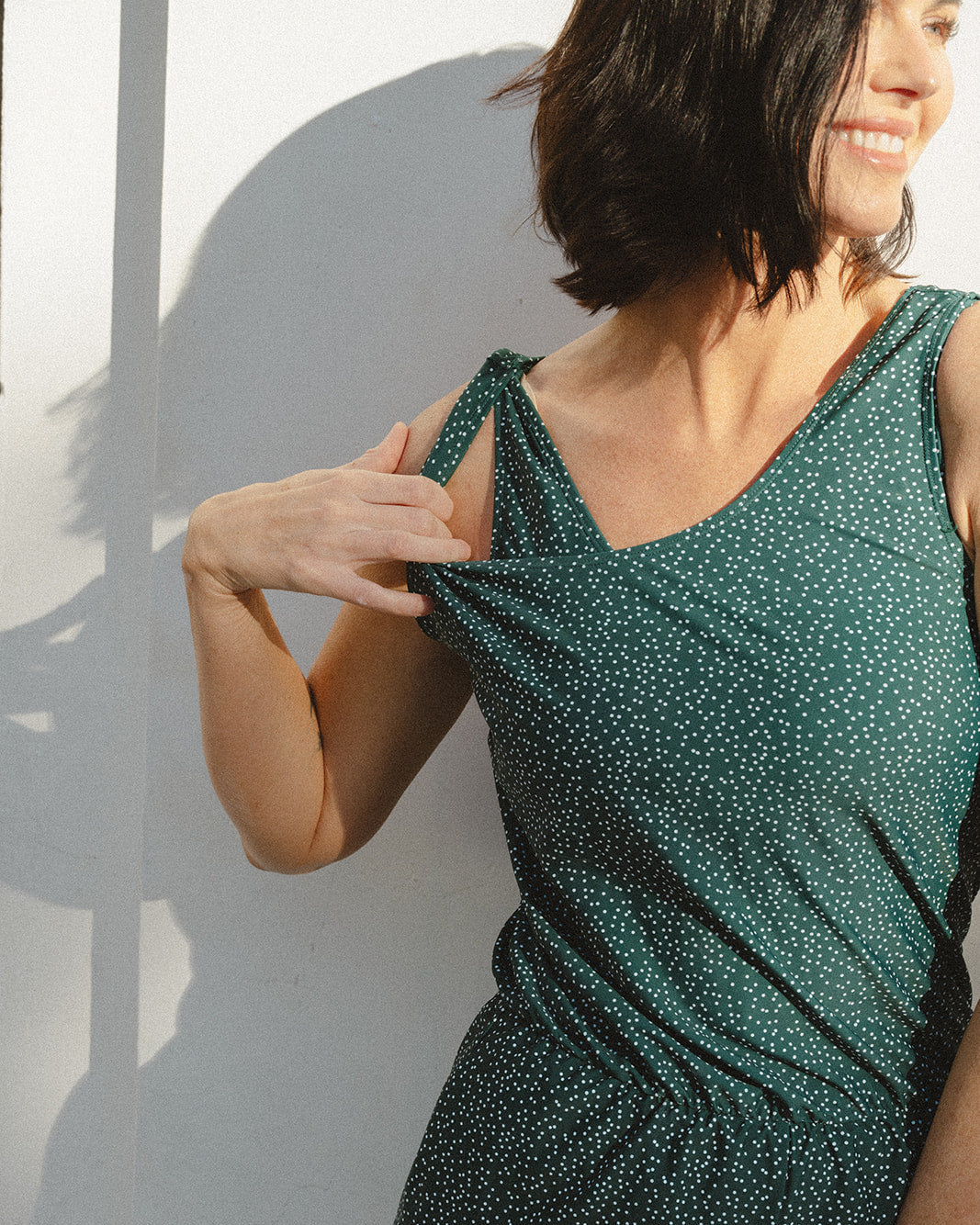 sage swim romper - FINAL SALE